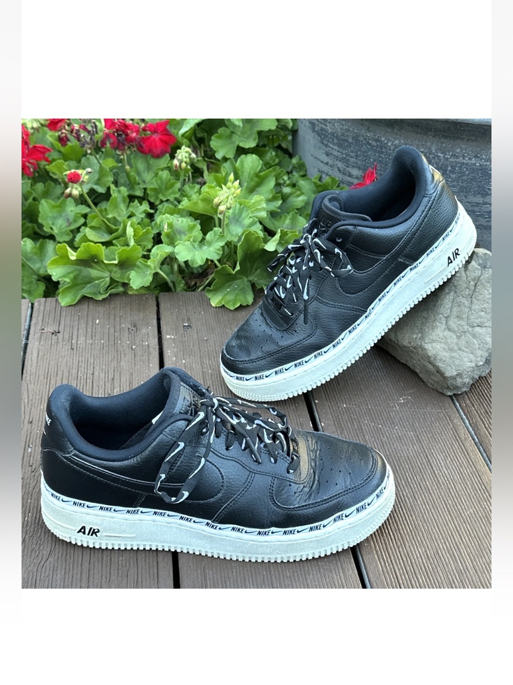Nike Air Force 1 Low Ribbon Pack Shoes Black White AH6827-002 Womens Size 10